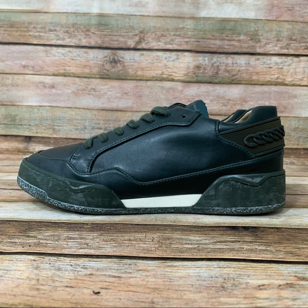 Stella McCartney Black Leather Sneakers with White Accent